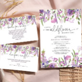 Paarse uitnodiging tot het Baby shower van wilde b