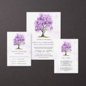 Purple Wisteria Floral Tree Wedding Details Informatiekaartje (Personaliseer de collectie van deze zelfstandige maker.)