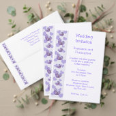 Paarse Gekleurde Wisteria Heart Design Wedding Vierkante Sticker (Personaliseer deze collectie van deze onafhankelijke maker. Test)