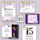 Paarse Lavendel Waterverf Wisteria Floral Save The Date