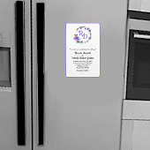 Floral Wreath Monogrammed Wedding Invitatio Magneet