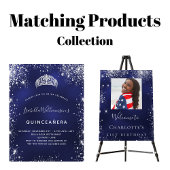 Marineblauw wit monogram krans retouradres etiket