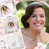 Quincearnera Rozen Blush Roze Ronde Sticker