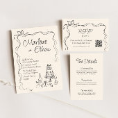 Eigenzinnig Handgeschreven Bruiloft Bar Menu Poster