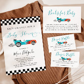 Blauw  Race Car Baby shower Servetten