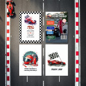 "Fast One" raceauto 1e verjaardagsfeestje Kaart