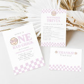 Groovy meisje geruit gelukkig gezicht | 1e verjaar bedankdoosjes