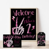 Roze Skeleton Hand liefde hart symbool, Meisje Tie Ronde Button 5,7 Cm