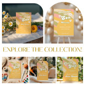 Retro Groovy Sunshine Baby shower Boy Kaart