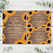 Radiant Sunflower Rustic Wood Weddenschap Informatiekaartje (Personaliseer de collectie van deze zelfstandige maker.)