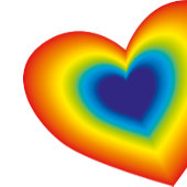 regenboog kleurrijk hart t-shirt