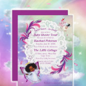 Rainbogen, fluffy clouds en Butterfly Baby Girl Poster