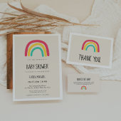 Leuk modern regenboog Virtual Baby shower Kaart