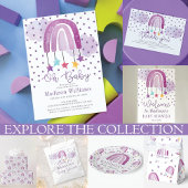 Paarse Regenboog Baby shower Pastel Kaart