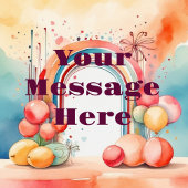 Waterverf Rainbow Bliss Party Vlaggetjes