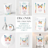 Rainbow Butterfly Birthday Cadeaulabel