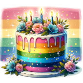 Rainbow Cake Happy Birthday Party Gepersonaliseerd Servet