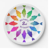 Regenboogvis in oceaan schattig kleurrijk patroon papieren bordje