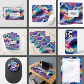 Kleurrijke Glittery Agaat textuur patroon Etiket