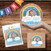 Regenboog over de wolken Baby's eerste verjaardag Bedankdoosjes