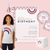 Rainbow Personalized Name School Waterproof Modern Labels