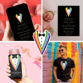 Trouwbruidegom Groomsman Gay Rainbow Tuxedo Flacon