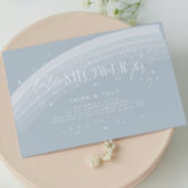 Rainbow Stars Modern Baby shower Roze Rose Gold Folie Uitnodiging