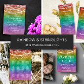 Trans Flag Ombre String Lights Bruiloft Kaart