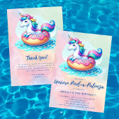 Unicorn Pool Party Verjaardag Sticker