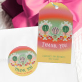 Whimsical Hot Air Ballon Verjaardag Ronde Sticker