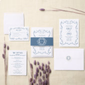 Tuin Bruiloft Blauw Dank Je Wel Crest Cadeaulabel (Personaliseer de collectie van deze zelfstandige maker.)