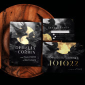 Raven & Gouden Maan Gotische Bruiloft Save the Dat Folie Uitnodiging