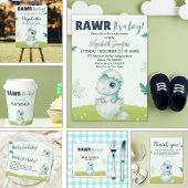 Rawr It’s a Boy Dinosaur Baby Shower Invitation Kaart