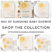 Budget Boho Ray of Sunshine Baby shower Invitation