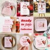 Roze Ready To Pop Soda Pop Cola Baby shower Papieren Bordje