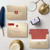 Gold Circle Double Happiness Chinees huwelijk Informatiekaartje (Personaliseer de collectie van deze zelfstandige maker.)