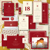 Tall Rectangle Double Happiness Chinese Wedding Kaart