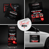 Rood & Zwart Professionele Automobielauto Details T-shirt