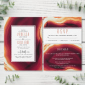 Terracotta agate slice geode fall bruiloft all in one uitnodiging (Personaliseer de collectie van deze zelfstandige maker.)