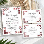 Red Black Ukrainian Wedding Welcome Acryl Bord