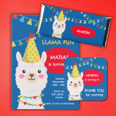 PRIMAIRE KLEUREN SCHATTIGEE LLAMA SQUARE STICKER