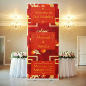 Rode en gouden draken bruiloft uitnodigingen wikkel