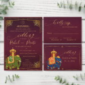 Levendig rood goud met Lord Ganesh Indiase bruilof (Personaliseer de collectie van deze zelfstandige maker.)