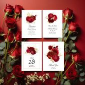 Rood en Goud  Roos Quinceañera Save The Date