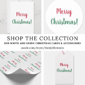 Merry Kerstred en Green Typografie Script Cadeaupapier