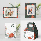 Kerst  Rood Botanisch Groen Aangepast Kartonnen Onderzetters