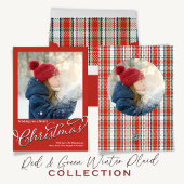 Kerst Schattige Winter Rood Groen Plaid Patroon Cadeaupapier