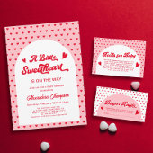 Rode en Roze Valentijn Baby shower Luier Raffle Informatiekaartje