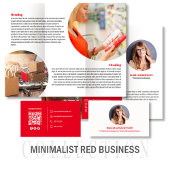 Business Rood en Wit Eenvoudig Aangepast Bureau Naambordje