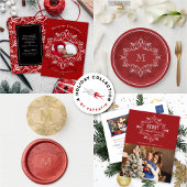 Vrolijk Kerstrood Feestelijk Foliage  Deco Kartonnen Onderzetters